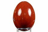 Polished Red Jasper Egg with Agate Seams - South Africa #308777-1